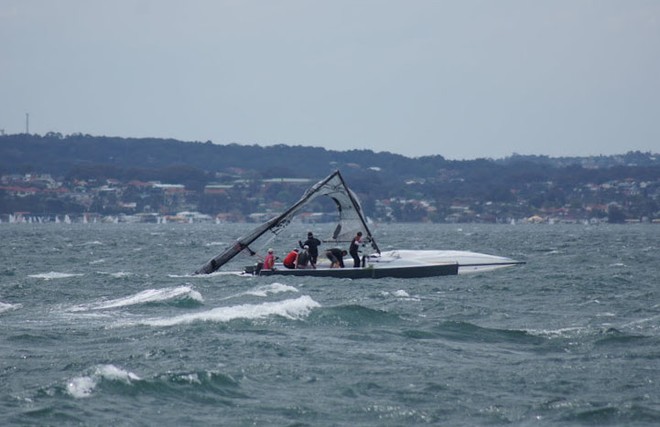 Heaven Can Wait 2012 - Dismasted in strong conditions © Greg Dickins